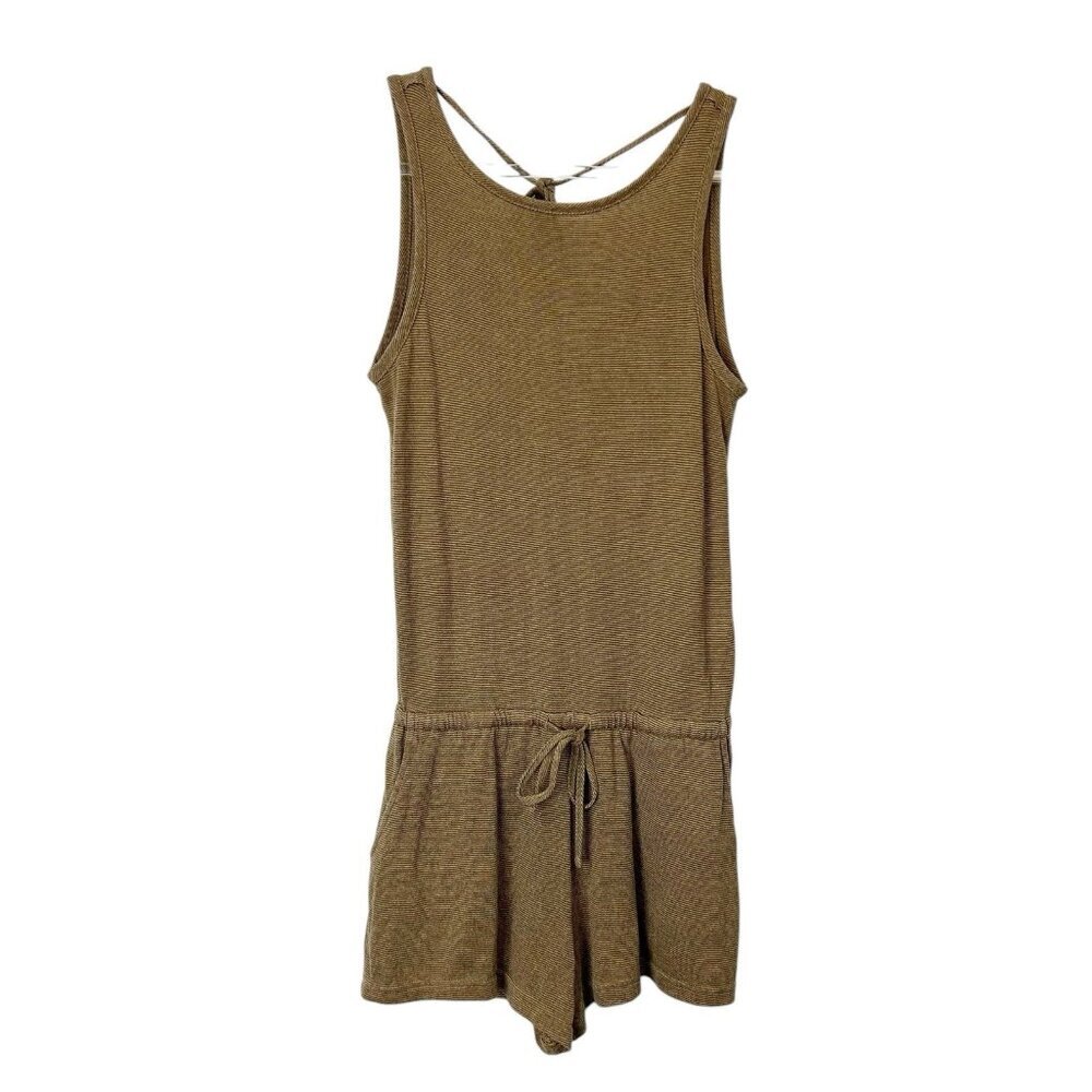 Prana Romper Womens Size XS Tan Brown Knit Sleeveless Tie Waist - Picture 1 of 9